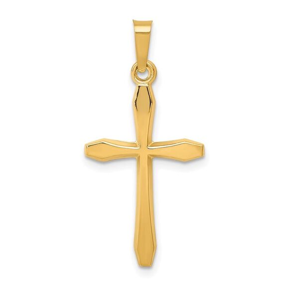 Kazi Luxury 14k Yellow Gold Polished Passion Cross Pendant